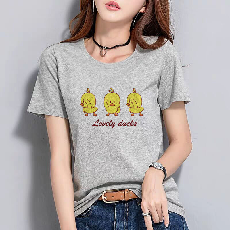 BGtomato T-shirt femme, super mignon, petit poulet jaune, joli dessin animé, marque originale, chemises cool