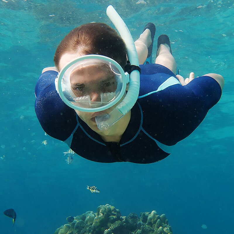 Maschera subacquea antiappannamento maschera completa per snorkeling Set da snorkeling integrale Anti-perdita 180 vista panoramica attrezzatura professionale per immersioni rotonde