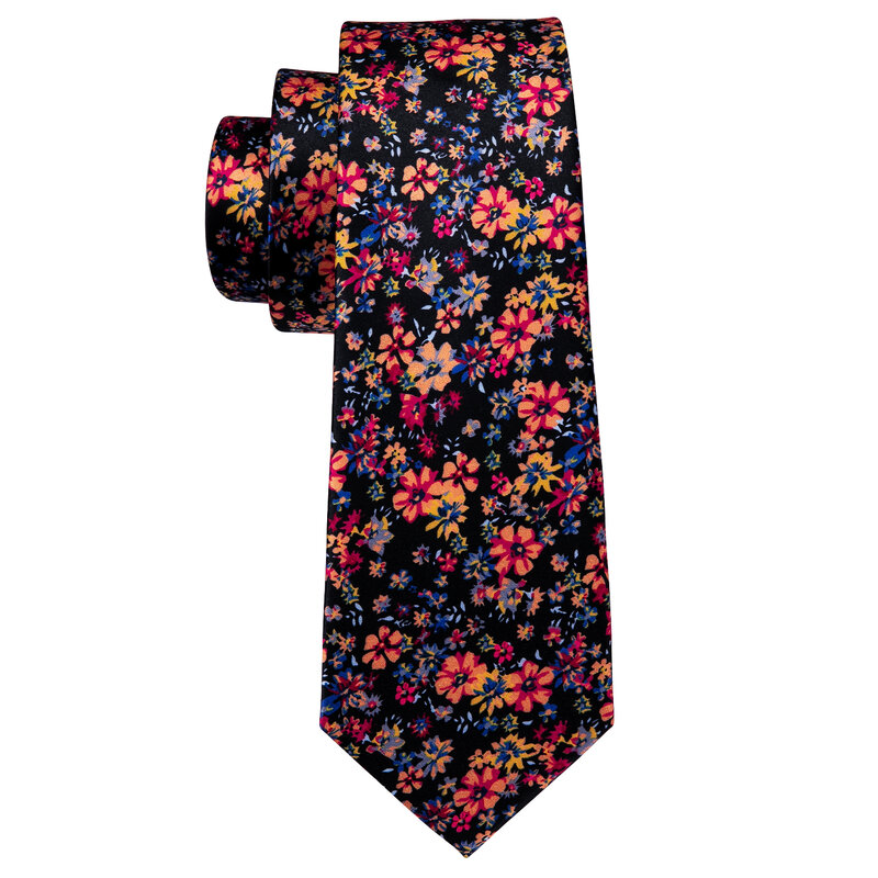 Red Print Men Tie Set Silk Jacquard Floral Wedding Business Necktie Handkerchief Cufflinks 30 Colours Luxury Gift Barry.Wang