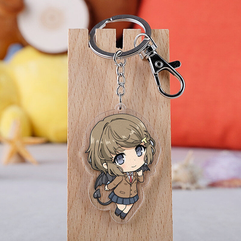 Porte-clés en acrylique avec pendentif, 1 pièce, nouvelle collection, personnage de dessin animé, ne rêve pas de lapin fille, Senpai Sakurajima Mai