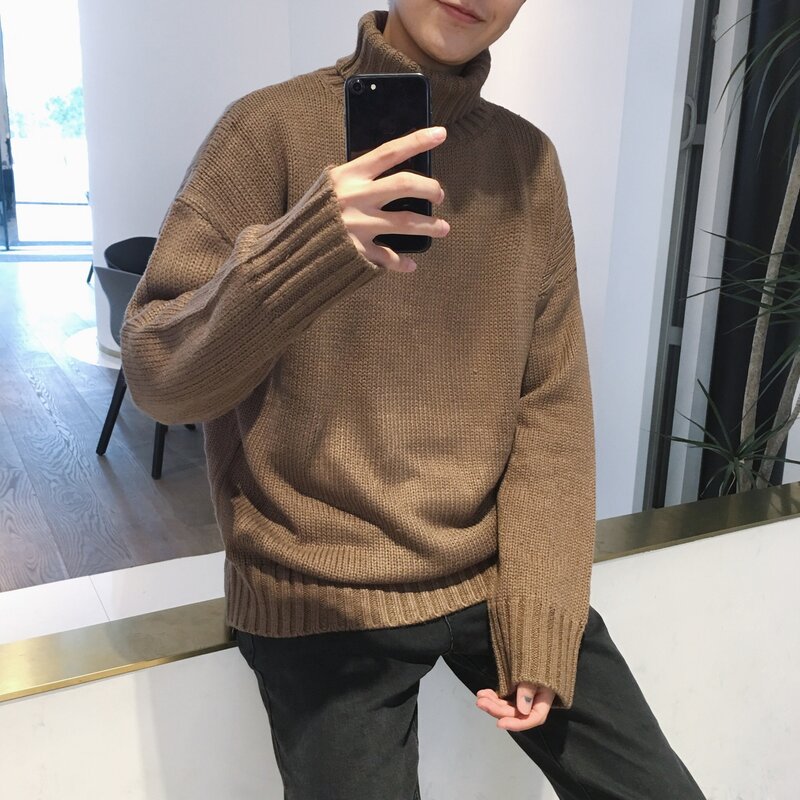 MRMT-suéter masculino de manga comprida, pulôver monocromático, suéter casual de gola alta masculino, novo em marca, outono e inverno, 2022