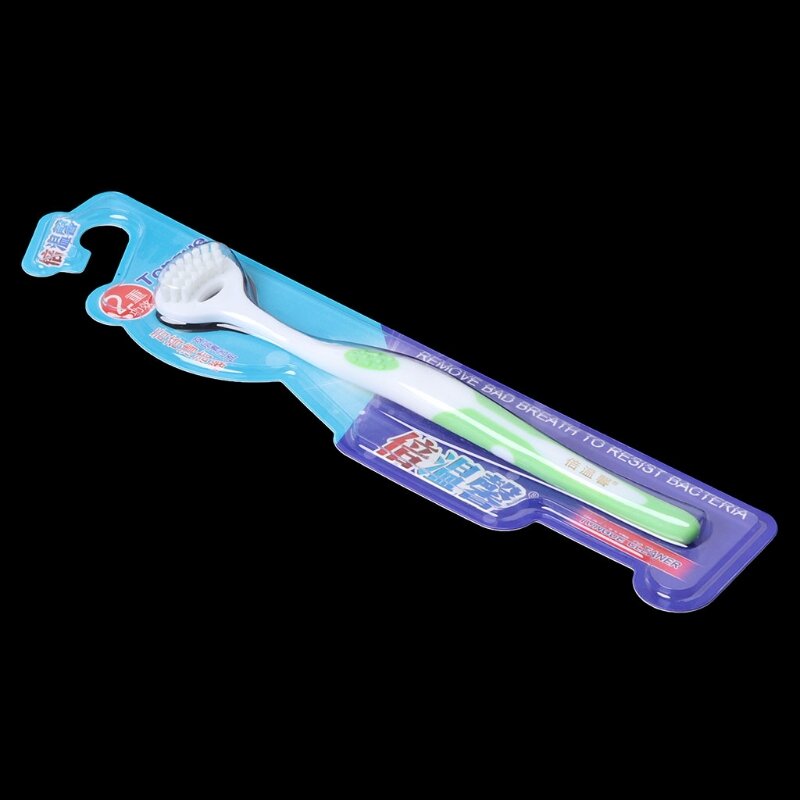 Dual Seite Dental Pflege Reiniger Pinsel Scraper Oral Zunge Sauber Atem Gesundheit Werkzeug D0AB
