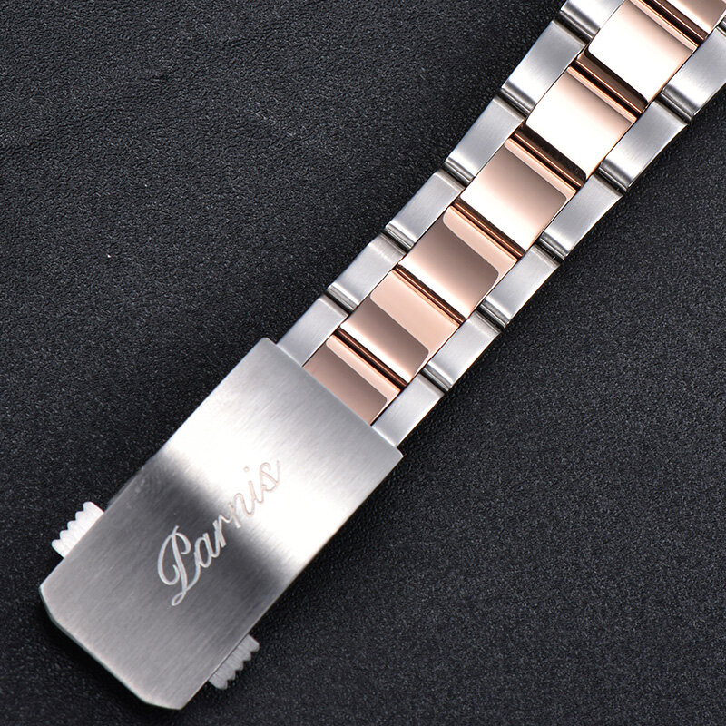 Parnis 39.5Mm Rose Gold Bezel Mechanische Horloges Kalender Automatische Japan Miyota Uurwerk Saffier Kristal Heren Horloge Met Doos