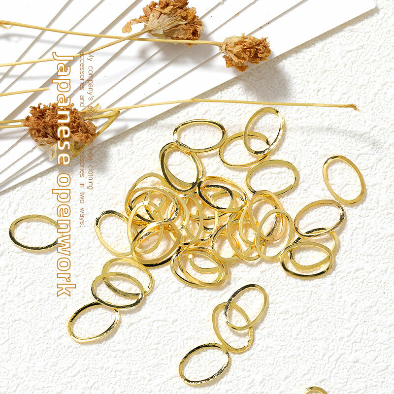100 piezas de pegatinas 3D para uñas, decoración artística de remache hueco, borde de Metal geométrico, accesorios para uñas de diseño cuadrado redondo dorado