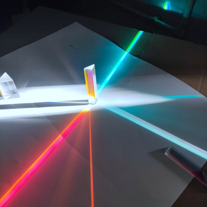 Prisma de vidro óptico triprisma de arco-íris para estudantes, fotografia criativa, espelho refratório mitsubishi artificial