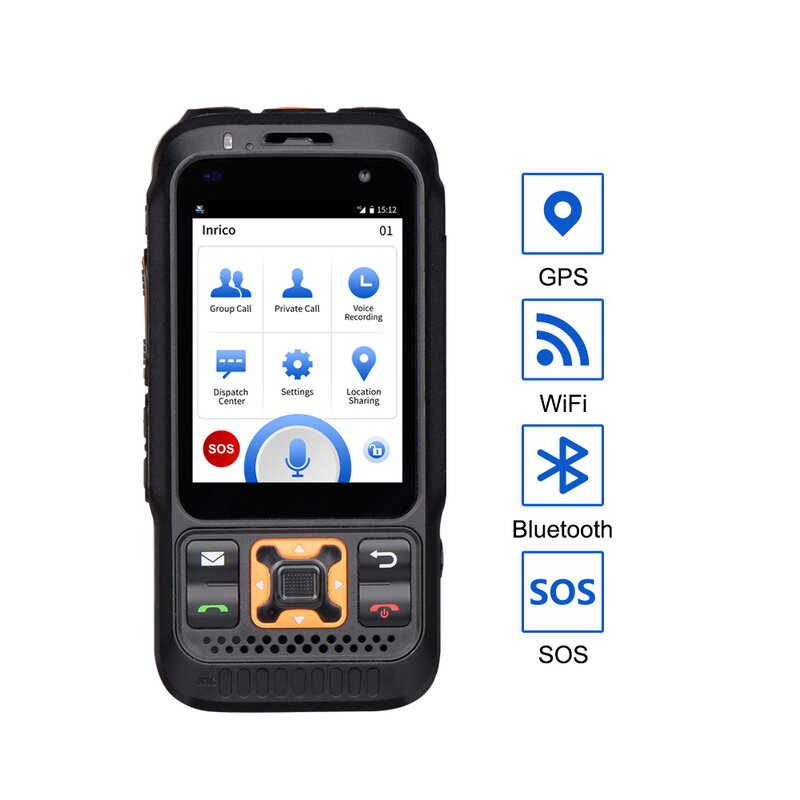 Inريكو-هاتف ذكي S100 4G LTE ، Android ، هاتف خلوي ، GPS ، WIFi ، أسنان زرقاء ، SOS ، مصباح يدوي ، بطارية 4000 مللي أمبير ، Zello PTT