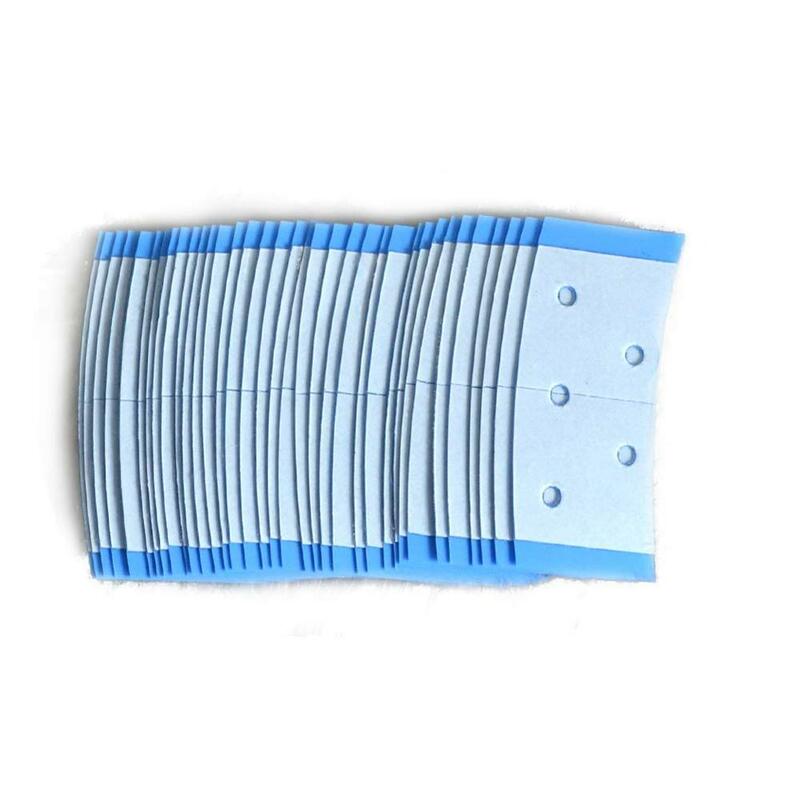 36 Pcs/lot Kuat Transparan Biru Perekat Dua Sisi dengan Lubang Kecil Wig Rambut Palsu Potongan Rambut Tape