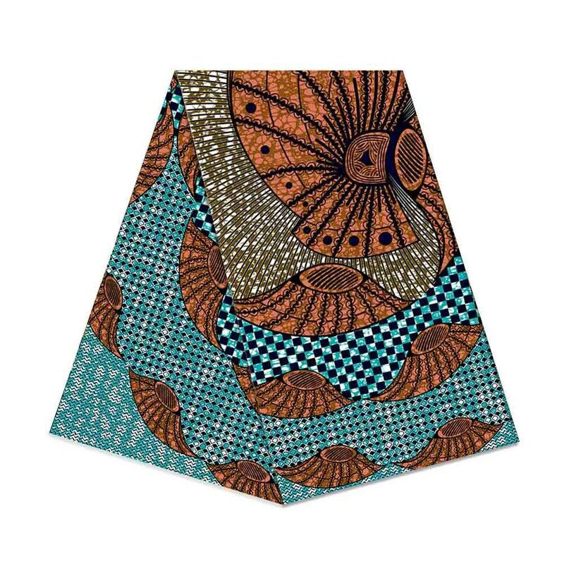 Tessuto africano stampa cera 100% cotone materiale di cucito Ankara di alta qualità per abito tessuto stampa cera Ankara 6 iarde AFRICA NO.1