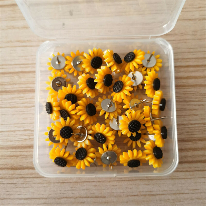 Thumbtack Sunflower Shape Push Pins ตกแต่ง Tack Board Bulletin Board หมุด PushPin วาด Office Binding เครื่องเขียน