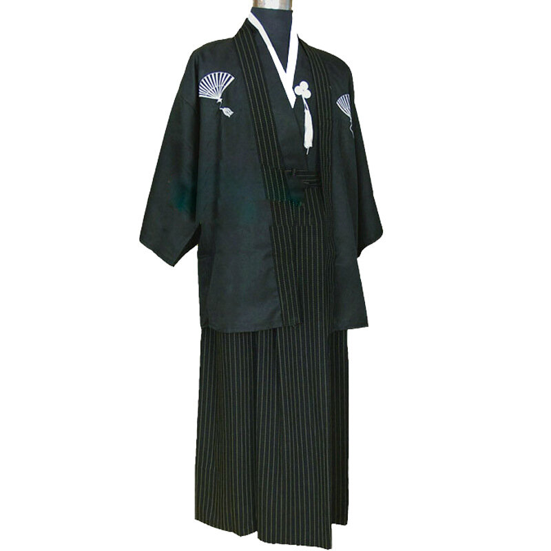Yukata Kimono japonés tradicional para hombres, moda, Kimono japonés, manga larga, ropa asiática samurái