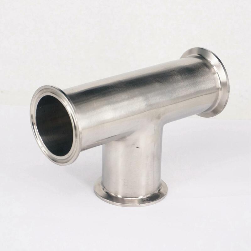 Tube O/D 51mm Tri Clamp 2" Ferrule O/D 64mm 304 Stainless Steel Sanitary  Tee Connector Pipe Fitting