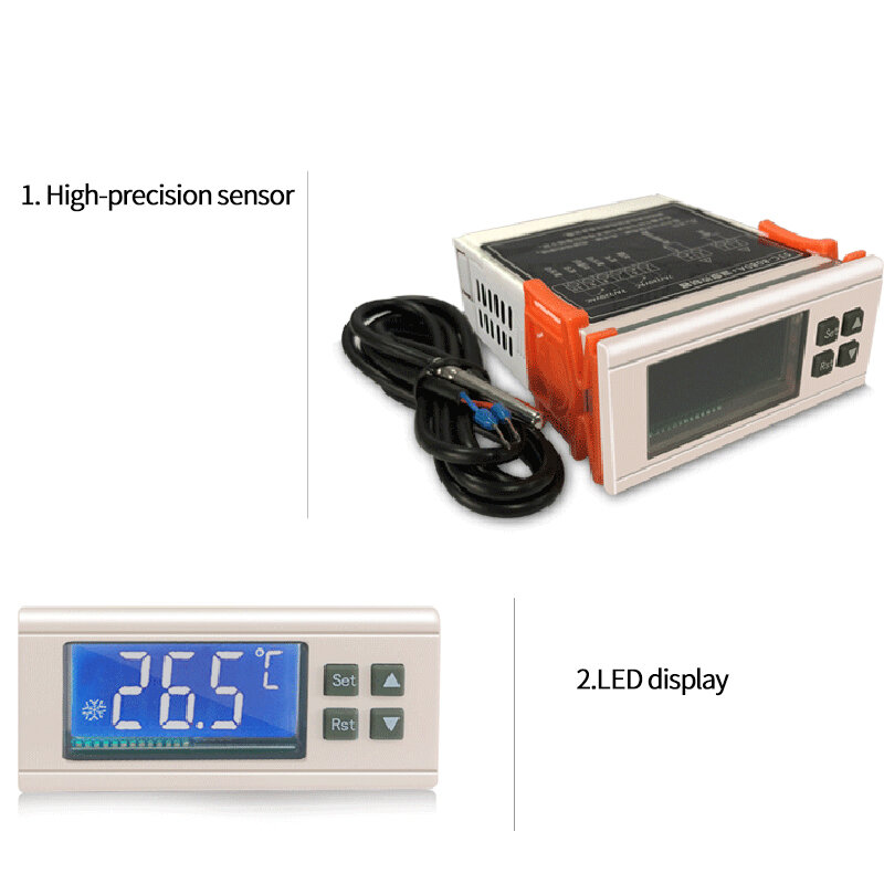 Thermostat réfrigérateur STC-8080A + réfrigération minuterie de dégivrage automatique contrôleur Intelligent sonde unique