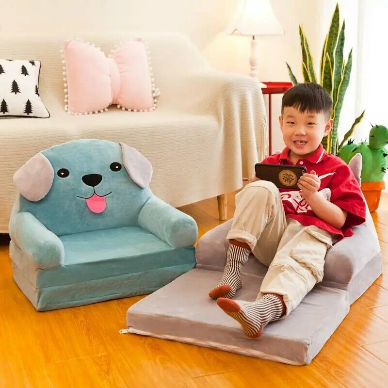 Silla Mona moda niños sofá taburete plegable de dibujos animados para niños sofá taburete de bebé se puede lavar silla lavable para niños