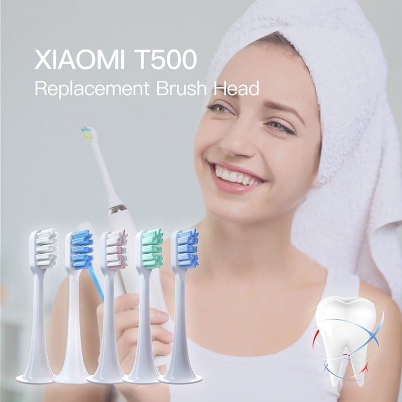 Juego de cabezales de repuesto para cepillo de dientes eléctrico Xiaomi Mijia T300/T500, boquillas DuPont suaves, regalos, 4 Uds.