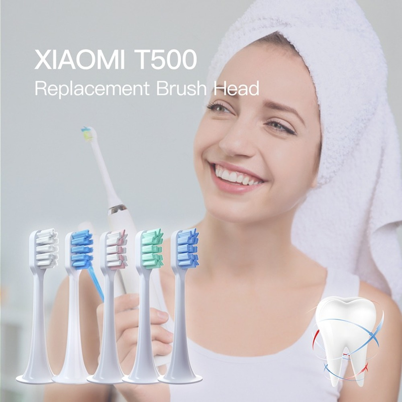 4 Bộ Dành Cho Xiaomi Mijia T300/T500 Thay Thế Đầu Bàn Chải Điện Đầu Bàn Chải Đánh Răng Bảo Vệ Mềm Mại Bật Lửa DuPont Vòi Phun Chỉ quà Tặng