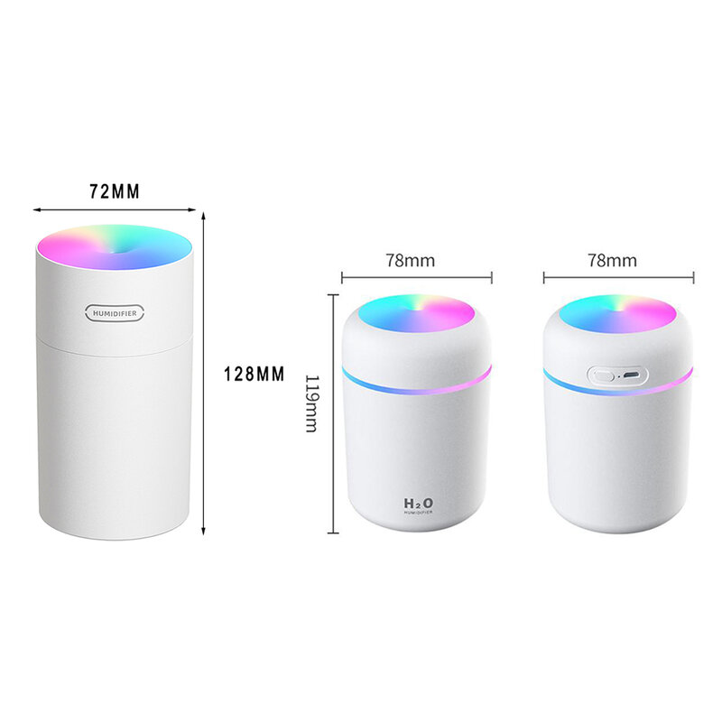300ml Car Air Humidifier USB Ultrasonic Aroma Essential Oil Aromatherapy Diffuser for Car Home office Portable Humidifiers