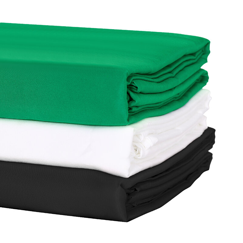 Tło tkanina czarna biała zielona kolorowa bawełniana tkanina muślin fotografia tła fotografia studyjna ekran Chromakey
