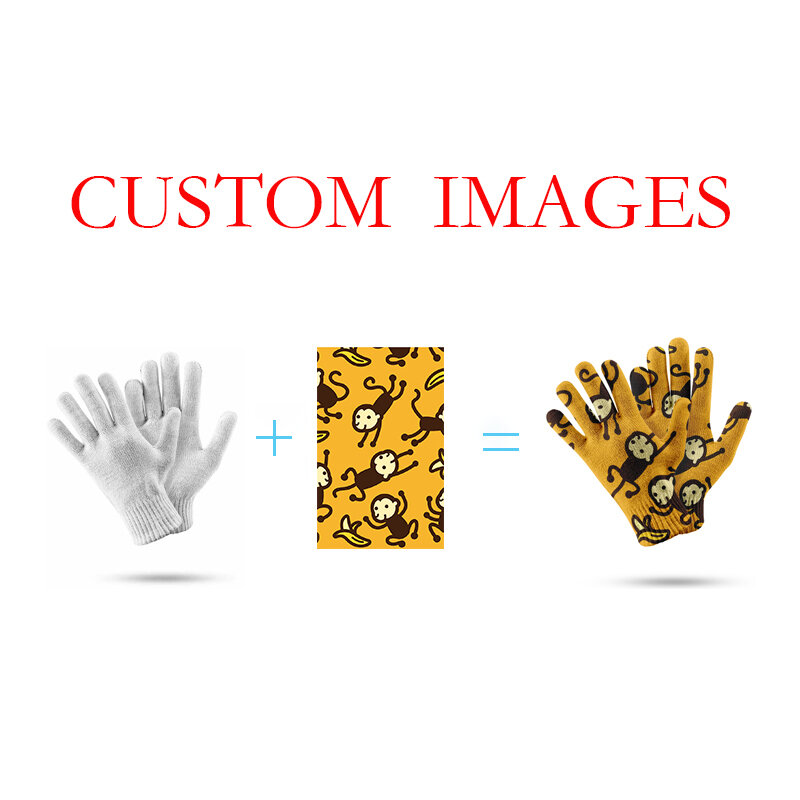 Cetak Kustom Foto Anda Sarung Tangan Wajah Hewan Peliharaan Cetak 3D Pribadi Sarung Tangan Warna-warni Lucu untuk Pria Wanita Hadiah Sarung Tangan Baru Lucu