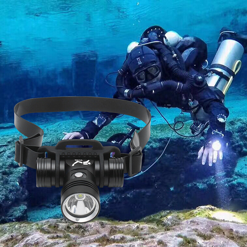C2 200M Diving Headlamp Underwater Headlight XM-L2 Led Scuba head Flashlight Torch Waterproof IPX8 18650 Dive Suits Lamp Light