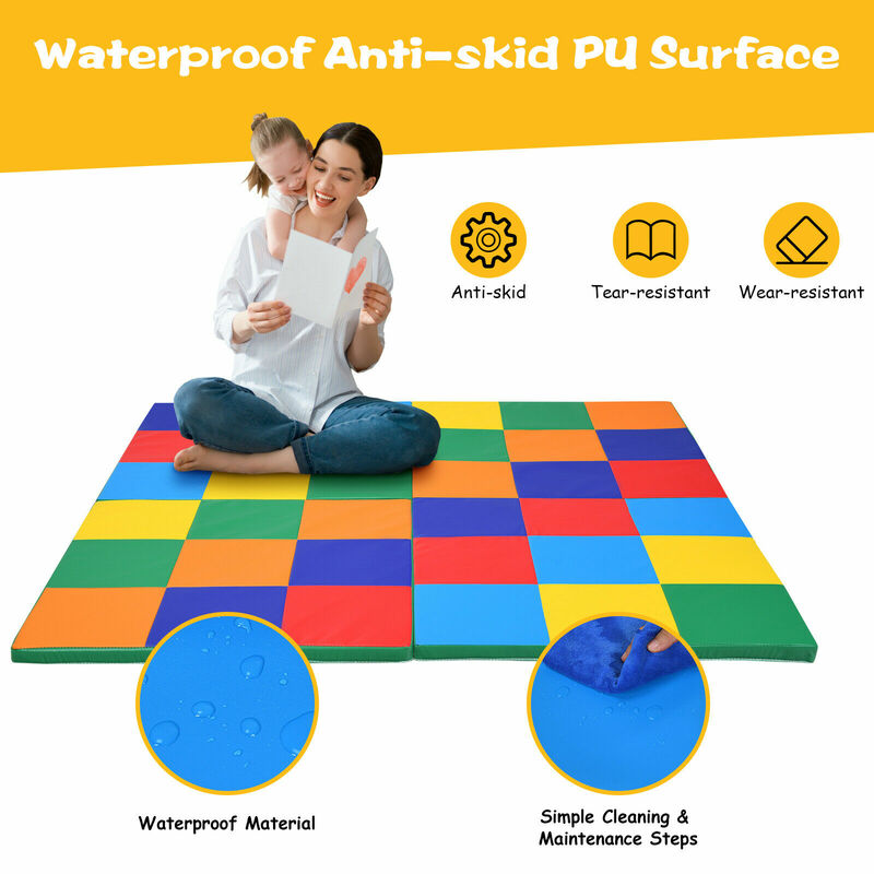 58" Toddler Foam Play Mat Baby Folding Activity Floor Mat Home School Daycare  SP37335CL