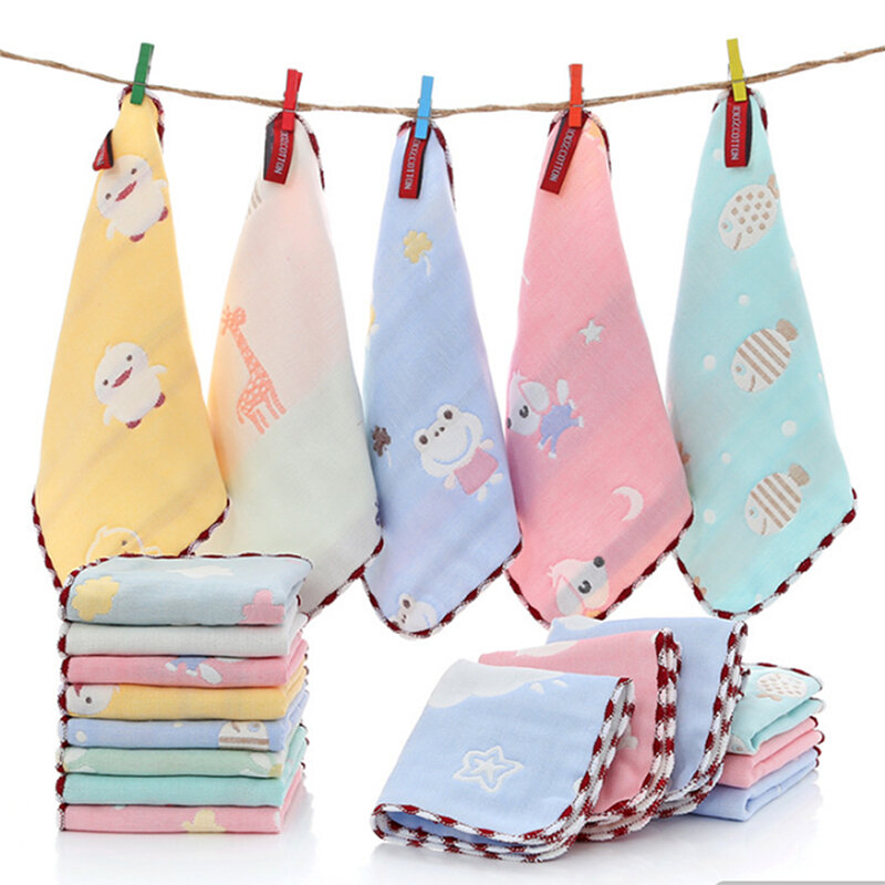100% Cotton Baby Towels 6 Layers Kids Children Hand Towels Handkerchief