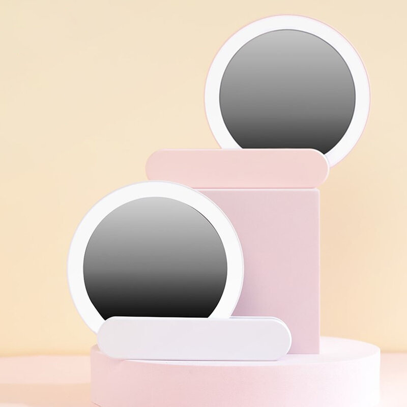Portable LED Lumière Miroir De Maquillage Vanité Lumières Compact Maquillage Poche Miroirs De Vanité Cosmétique Se Pliant De Main A Mené La Lampe De Miroir Cadeau