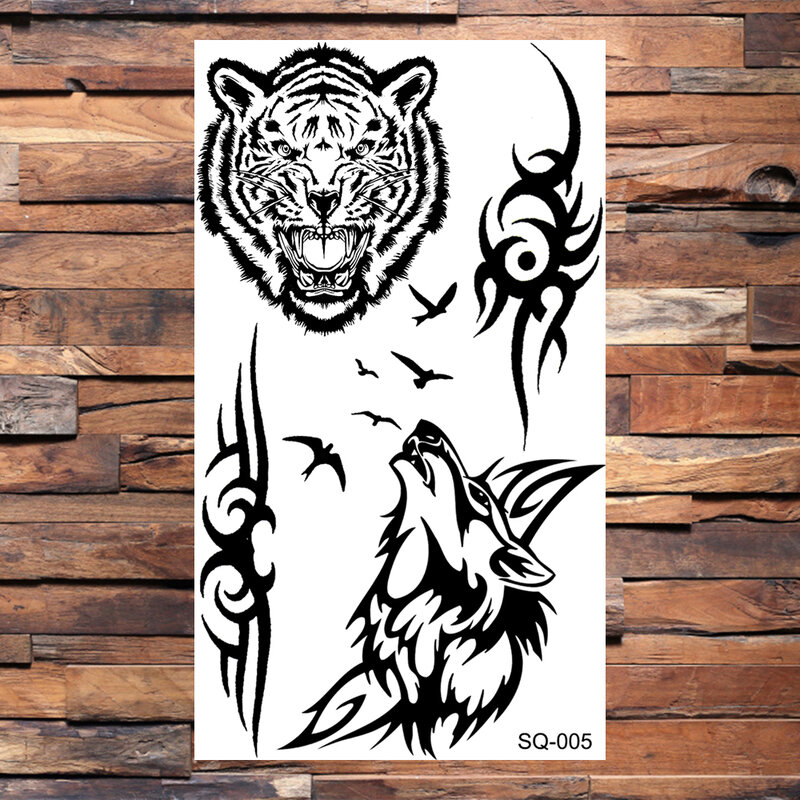 Schwarz Skorpion Temporäre Tattoos Für Erwachsene Männer Realistische Drachen Wolf Tiger Dornen Gefälschte Tattoo Aufkleber Hand Bein Tatoos Kreative