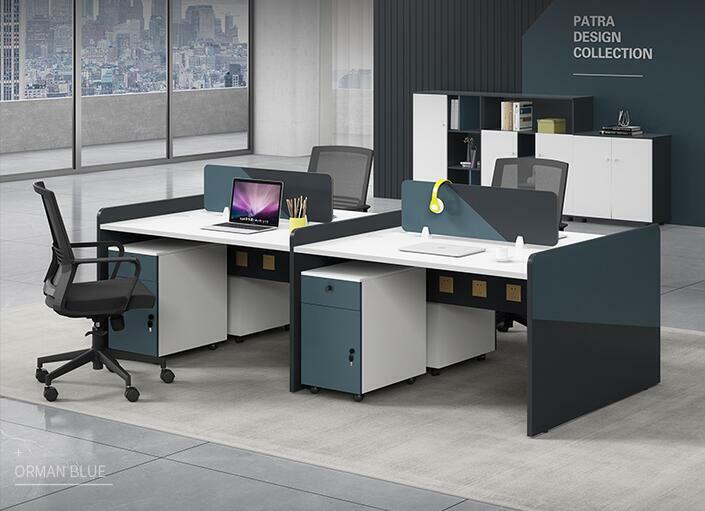 Staff desk Mobiliário de escritório Mesa e cadeira combinação simples e dupla 2 4 6 pessoas simples estação moderna