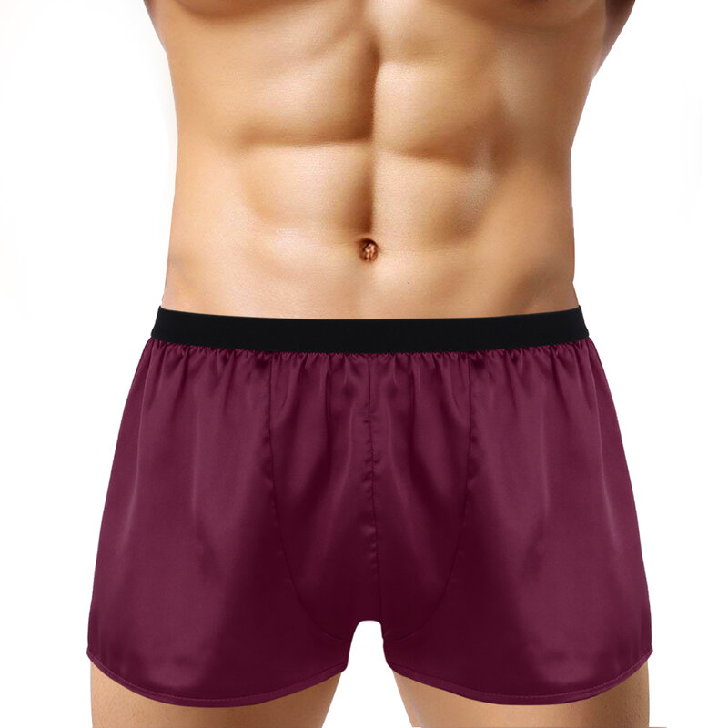 New Mens Satin Lightweight Underwear Loose Boxer Shorts Panties Lounge Sports Short Pants Comfortable Beachwear Casual Sleepwear