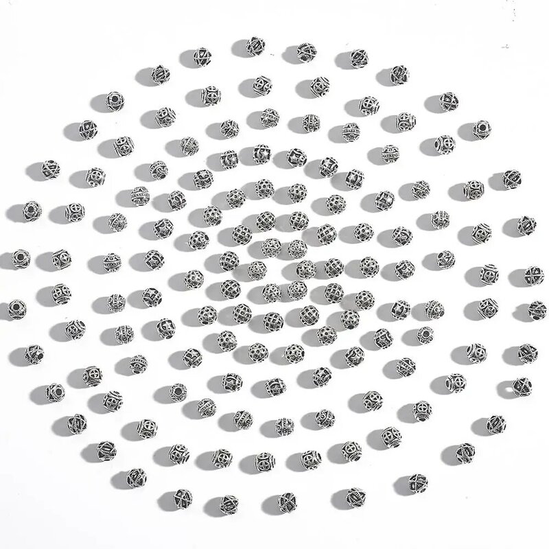 20 قطعة العتيقة الفضة اللون مطلي الجوف جولة حبة لصنع المجوهرات النتائج DIY سحر المعلقات سوار مجوهرات اكسسوارات