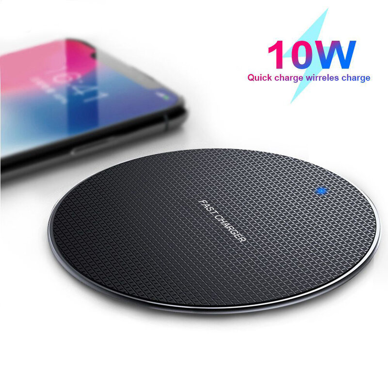 10W Fast Wireless Charger for Samsung S23 S22 S20 iPhone15 14 13 12 11 XSMAX XR Huawei Mate60 P40 P30 Xiaomi MIX 9 Charging Pad