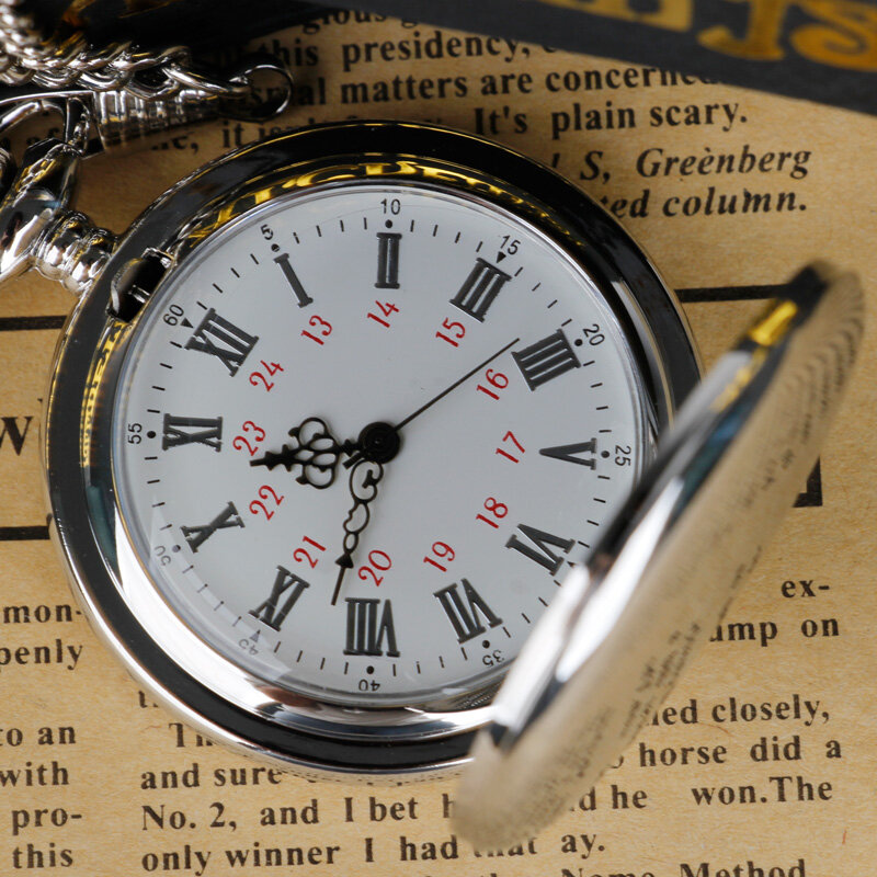 스테인레스 스틸 쿼츠 포켓 시계 체인 펜던트 시계, 남녀공용 선물 시계, Relogio DeBolso
