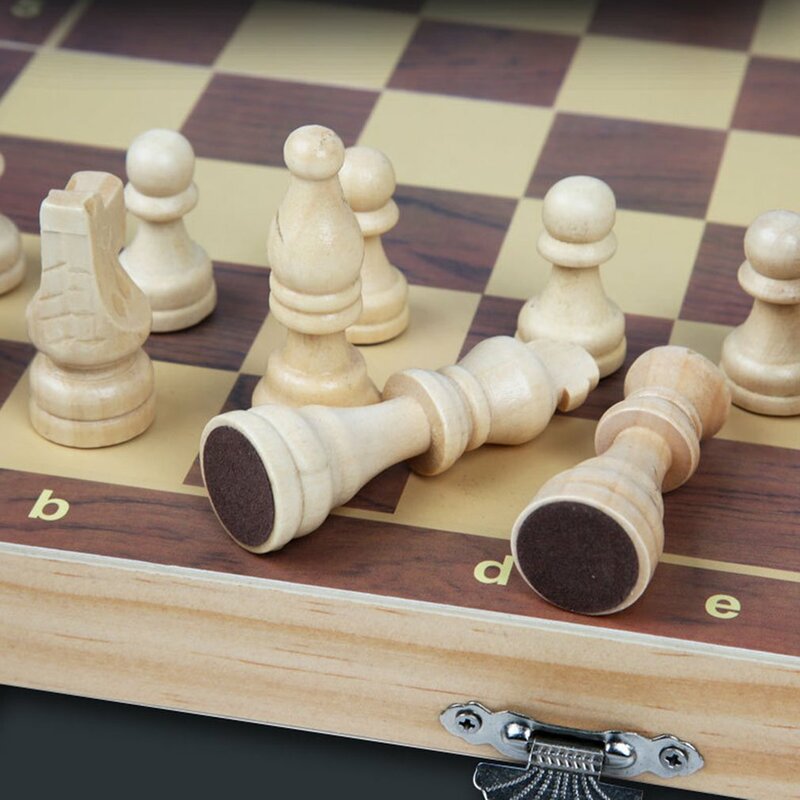 Juego de ajedrez plegable de madera, ajedrez magnético Internacional, portátil, de escritorio, de viaje