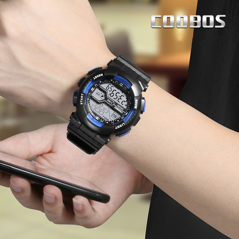Мужские спортивные цифровые часы в стиле милитари, водонепроницаемые светодиодсветодиодный светящиеся наручные часы, мужские повседневные часы с резиновым ремешком, мужские часы 2022