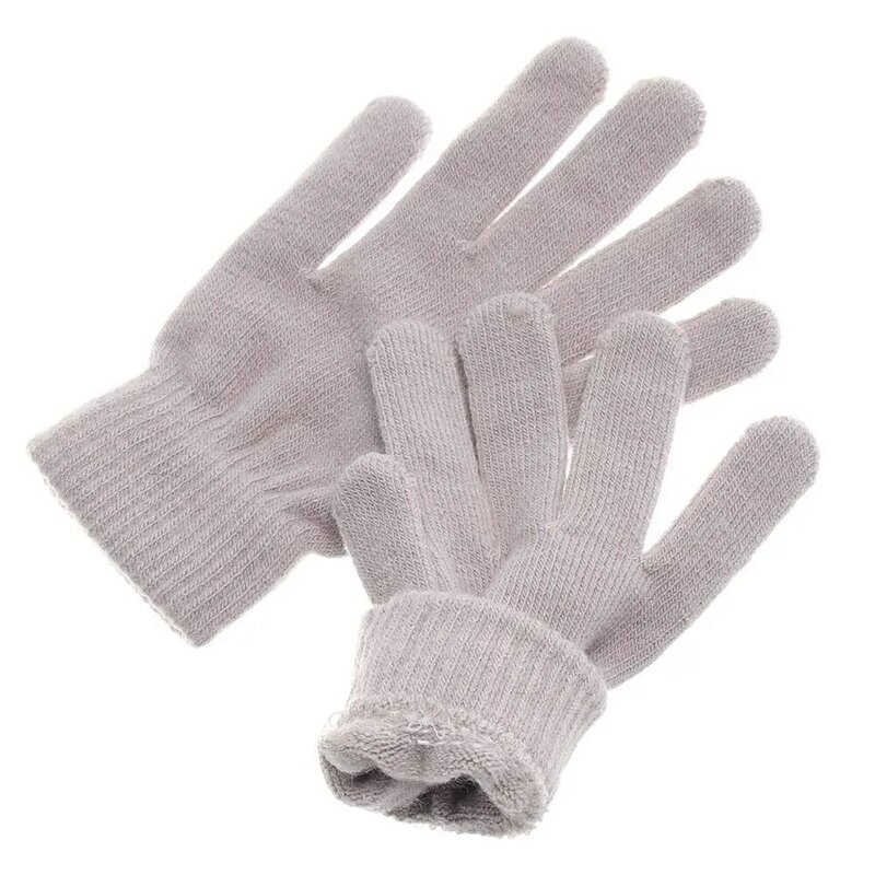 Magic Accessories Thermal Wrist Warmer Basic Thicken Wool Knitted Full Fingered Gloves Mittens Plush Lining