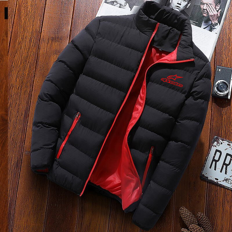 2020 Alpinestars 겨울 자켓 남자 패션 스탠드 칼라 남성 파카 재킷 망 솔리드 두꺼운 재킷 및 코트 남자 겨울 파카