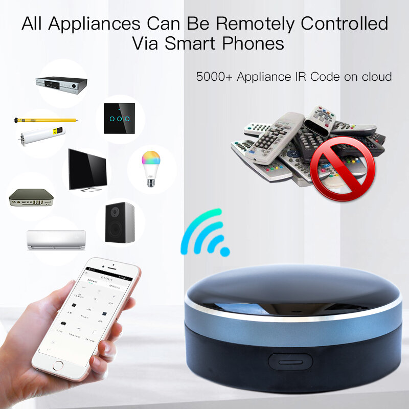 Tuya RF+IR Universal Remote Control Smart Home Controller for TV AC Curtain Roller Shutter Work with Siri Alexa Google Home