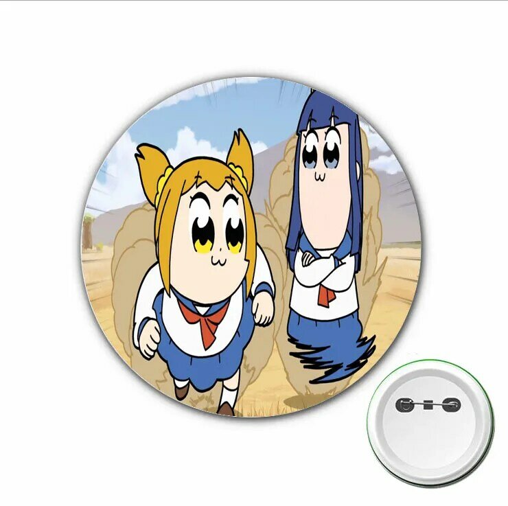 3pcs Cartoon Pop Team Epic Cosplay Badge anime Brooch Pins for Backpacks bags Badges Button Clothes Accessories