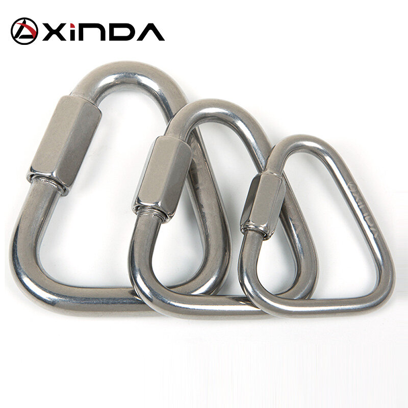 Xinda – anneau de connexion triangle en acier inoxydable 316, serrure Meilong, équipement d'escalade, sécurité rapide