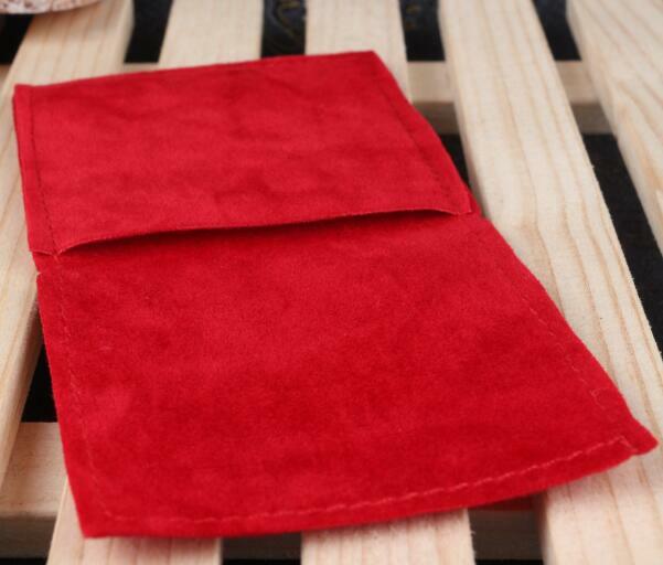 10pcs 6x6cm, 10x10cm, 13x13cm Black/Red Double Velvet Bags Christmas Wedding Jewelry Watch Packing Bag Clamshell Envelope Pouch