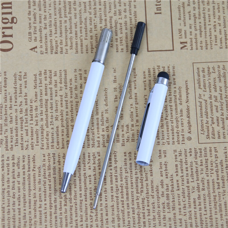 1 PC 2in1 Capacitive Touch Screen Stylus &  Ballpoint Pen For Mobile Phone Black Free Drop Shipping Material Escolar