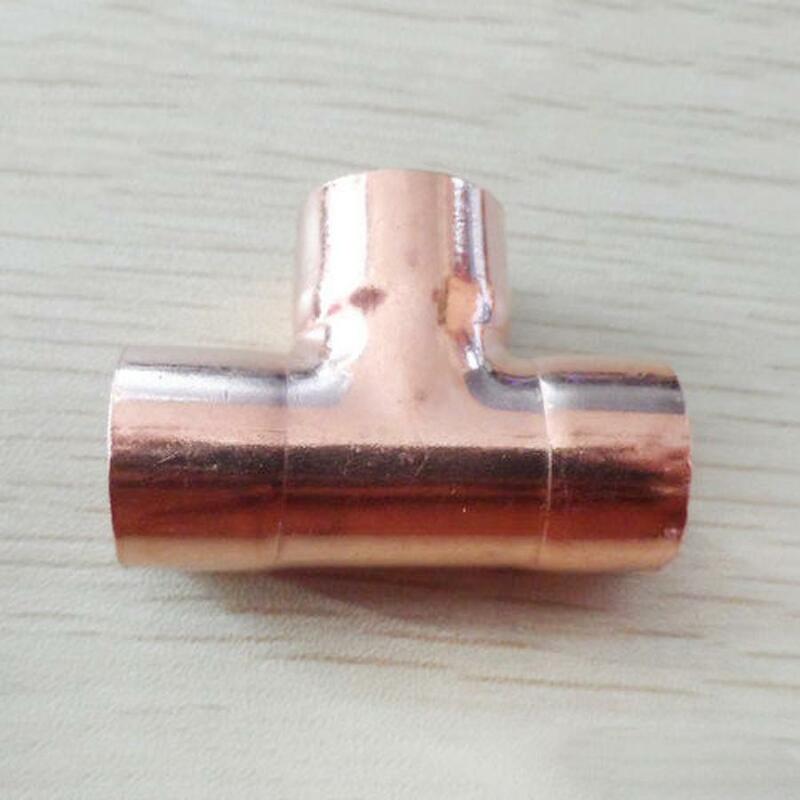38mm Inner Dia x1.5mm Thickness Copper Equal Tee Socket Weld End Feed Coupler Plumbing Fitting Water Gas Oil