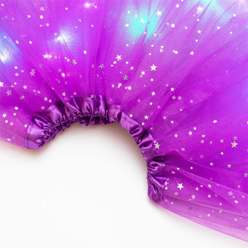 Falda de tutú de tul para niñas y adultos, falda LED brillante con lentejuelas y estrellas, para Ballet y baile