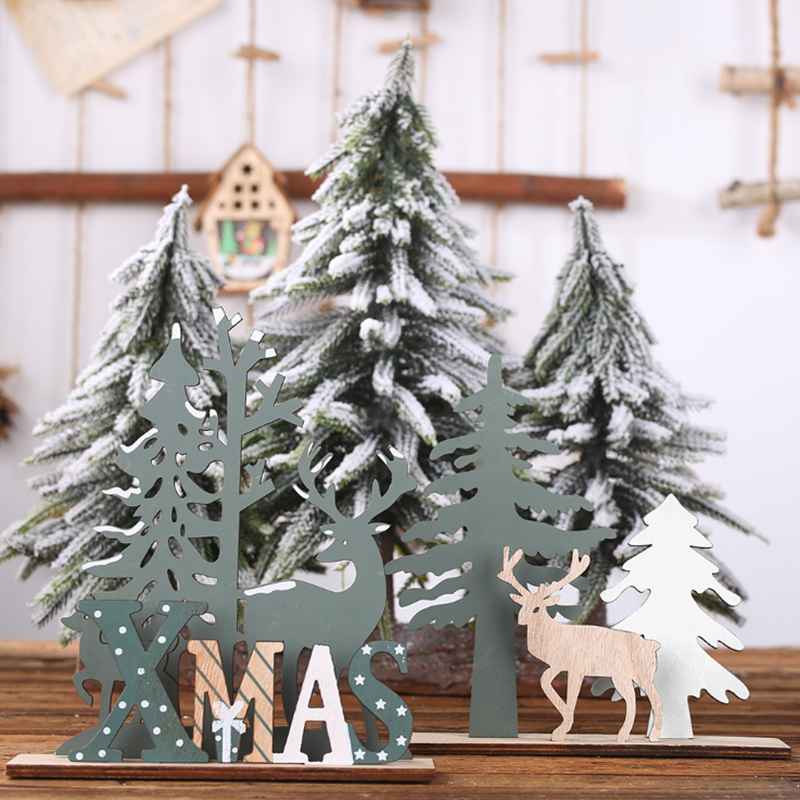 Colgante de decoración de madera para niños, adorno para árbol de Navidad de alce, regalo de Navidad de Año Nuevo, novedad de 2021