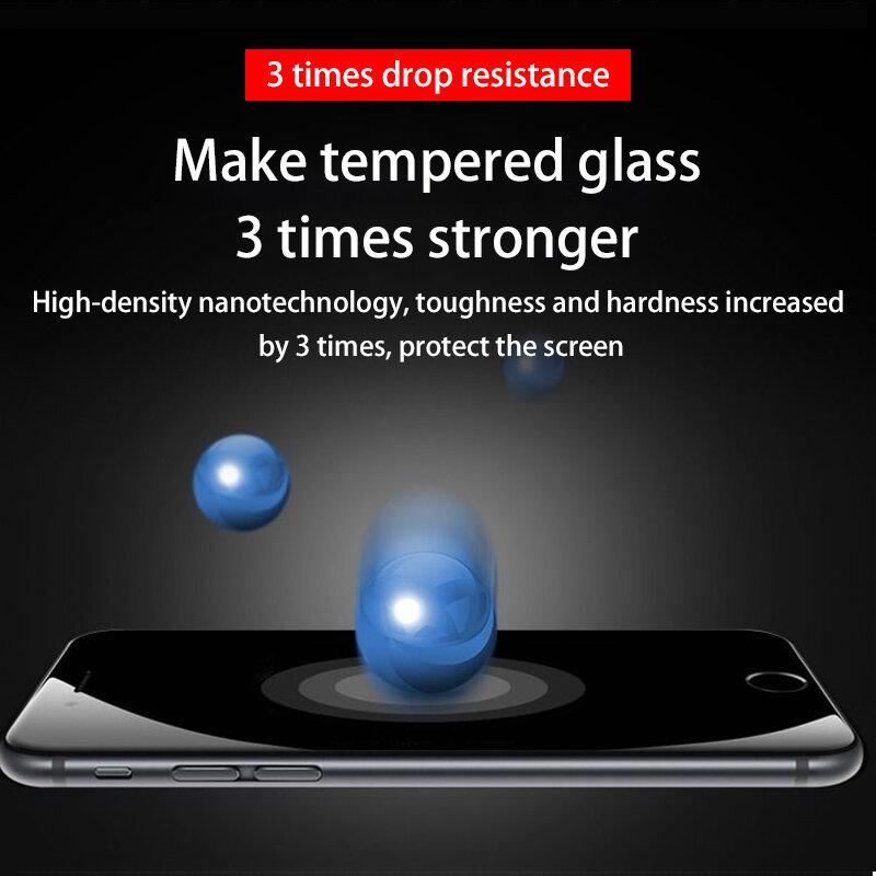 3 pezzi di vetro protettivo curvo a copertura totale per iPhone 7 8 6 S Plus pellicola proteggi schermo temperato iPhone 8 7 6 SE 2020 pellicola di vetro
