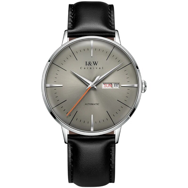 Montre أوم العلامة التجارية الفاخرة I & W الموضة التلقائي ساعة ميكانيكية الرجال ساعة يابانية حركة الساعات الياقوت التقويم مقاوم للماء