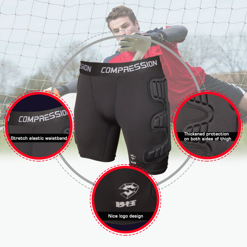 Бесплатная доставка, новая форма вратаря, Защитные шорты из плотной губки для футбола, Эва, тренировочное снаряжение, Защитные шорты для футбола