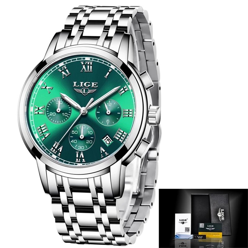 LIGE 2023 여성용 패션 시계, 탑 브랜드 럭셔리 크리에이티브 스틸 팔찌 시계, 여성용 쿼츠 방수 시계, 신제품
