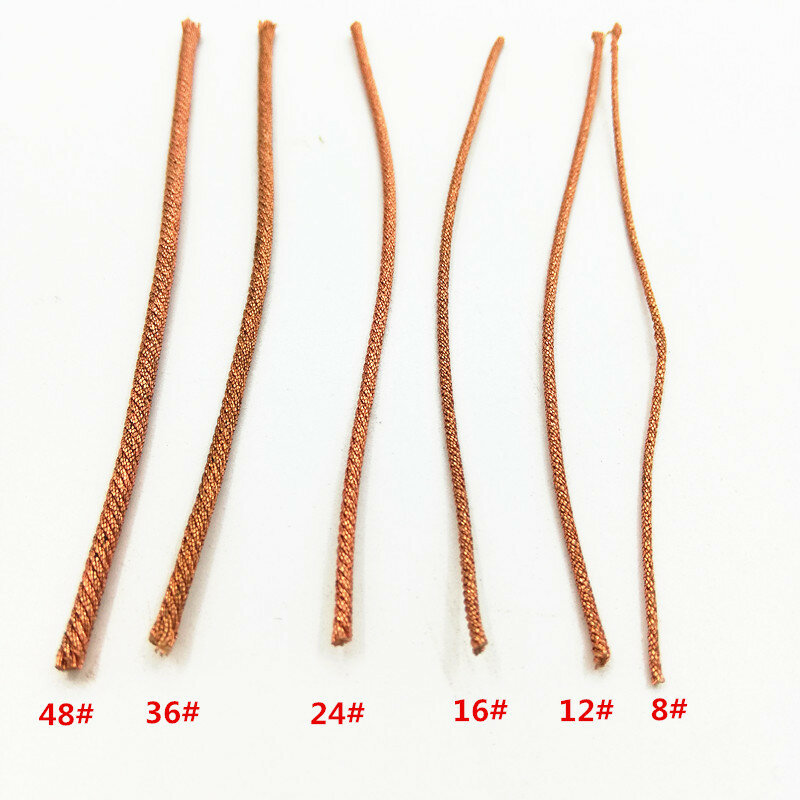 1M Length Speaker Lead Wire 8/12/16/24/36/48 Strands Braided Copper Cable DIY Repair for 6.5" 8" 10" 12" 15" Inch Subwoofer Gold