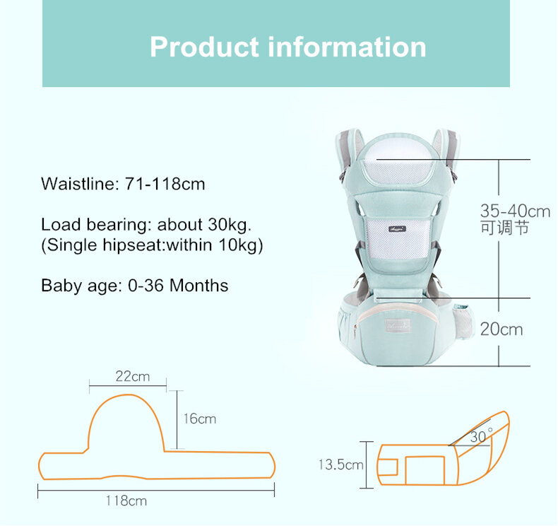 Wielofunkcyjny ergonomiczne nosidełko dla dzieci dla dzieci dziecko Hipseat dla niemowląt plecak na ramię z przodu stoi nosidełko dla dzieci do podróży 0-30Month